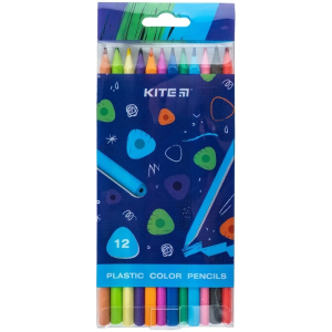 Олівці кольорові "Kite" 12 кол. Kite Triangle, тригранні, пластикові