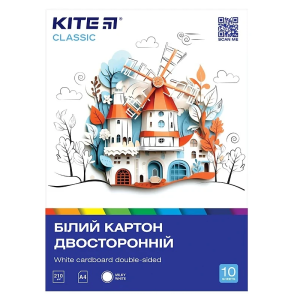 Картон білий двосторонній А4/10 "Kite"