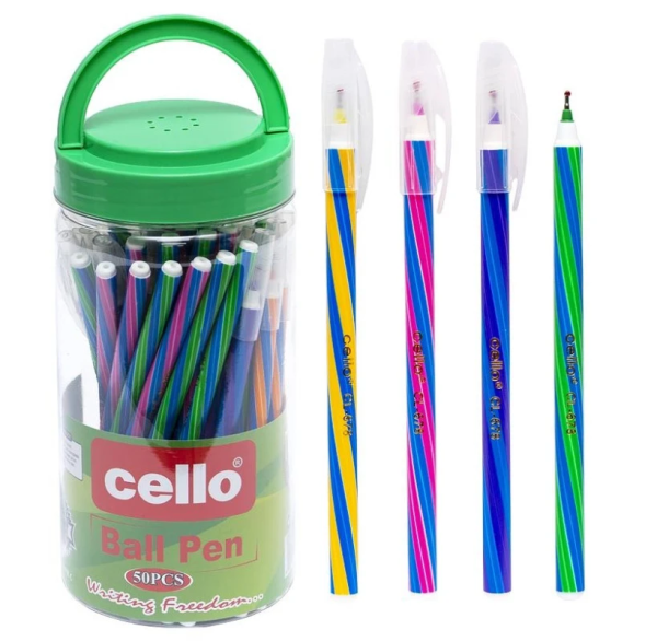 Ручка масляна "Cello" синя, 50шт в банці