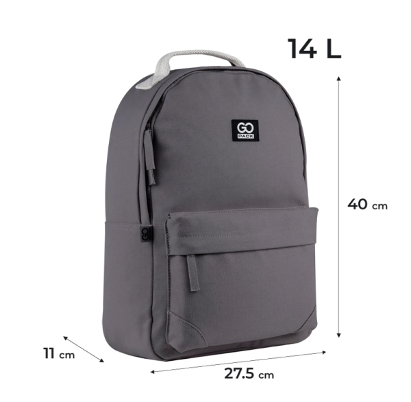 Рюкзак "GoPack" сірий. Зовнішні розміри: 40x27,5x11 - Зображення 2