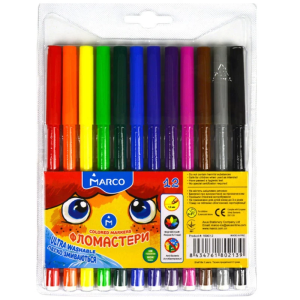 Фломастери "Marco Super Washable" 12 кол.