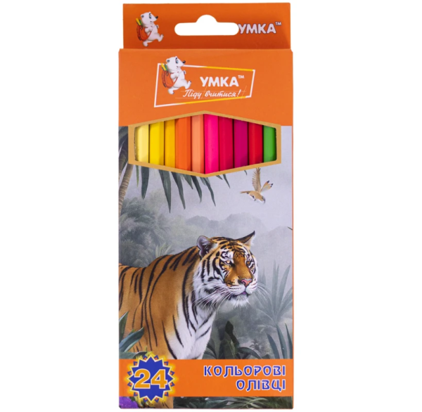 Олівці кольорові "УМКА" 24 кол.
