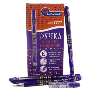 Ручка "Пиши-стирай" "JO" /7777/ 0,5мм,товст. наконечн., фіолетовий. Упаковка 12шт