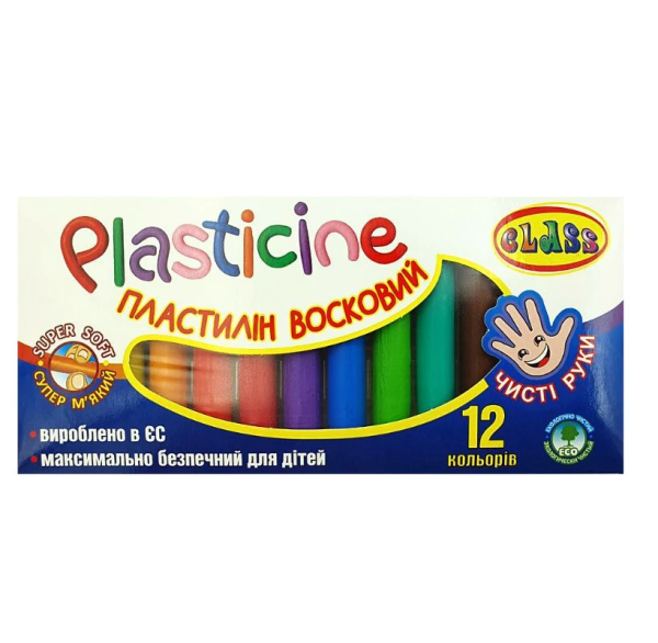 Пластилін "CLASS" "Чисті руки" 12кол. 200г. восковий