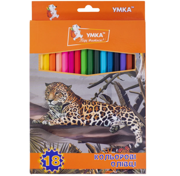 Олівці кольорові "УМКА" 18 кол.