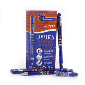Ручка "Пиши-стирай" "JO" /7777BL/ синя, 0,5мм, товстий накінечник. Упаковка 12шт