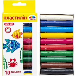 Пластилін "Малята" 10 кольорів, 100 г "Гамма"