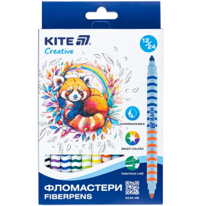 Фломастери "Kite" 12шт/24кол. ДВОСТОРОННІ