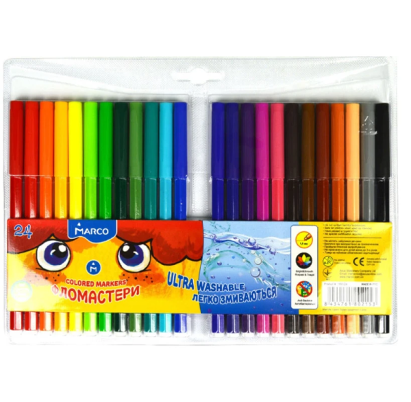Фломастери "Marco Super Washable" 24 кол.