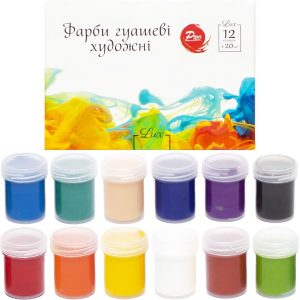 Гуаш художня 12 кольорів 20 см3