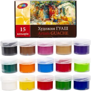 Гуаш художня 15 кольорів 17мл "Колорит"
