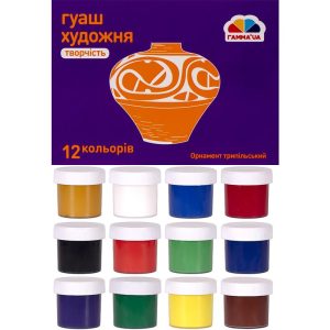 Гуаш 240 мл "Творчість", 12 кольорів "Гамма"