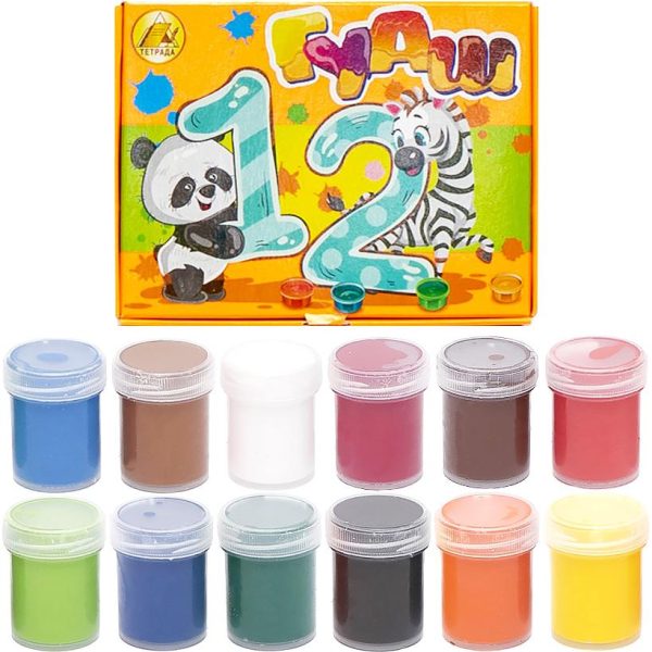 Гуаш12 кольорів 20 см3 (290 гр.)